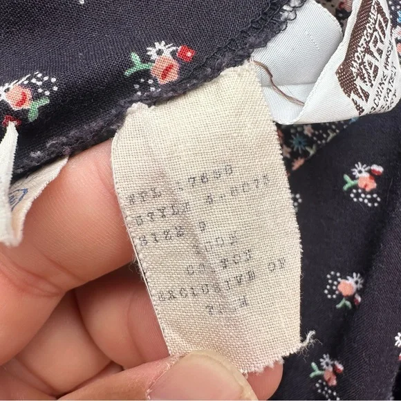 Vintage Montgomery Ward Prairie/ Gunne Sax Style Floral and Lace Dress Size 9 - Picture 7 of 13